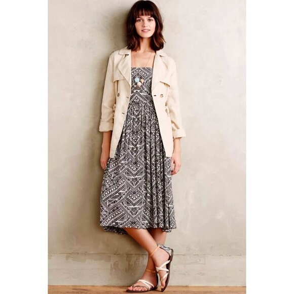 Corey Lynn Calter Anthropologie Dress Sketchbook Midi Aztec Sundress Vacation L - Picture 12 of 12